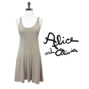 Alice & Olivia Taupe Sequin Dress